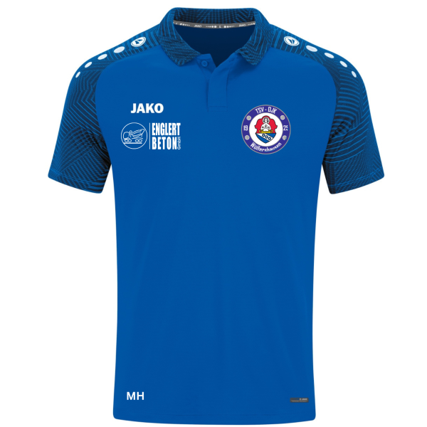 Polo blau mit Logo und Initialen
